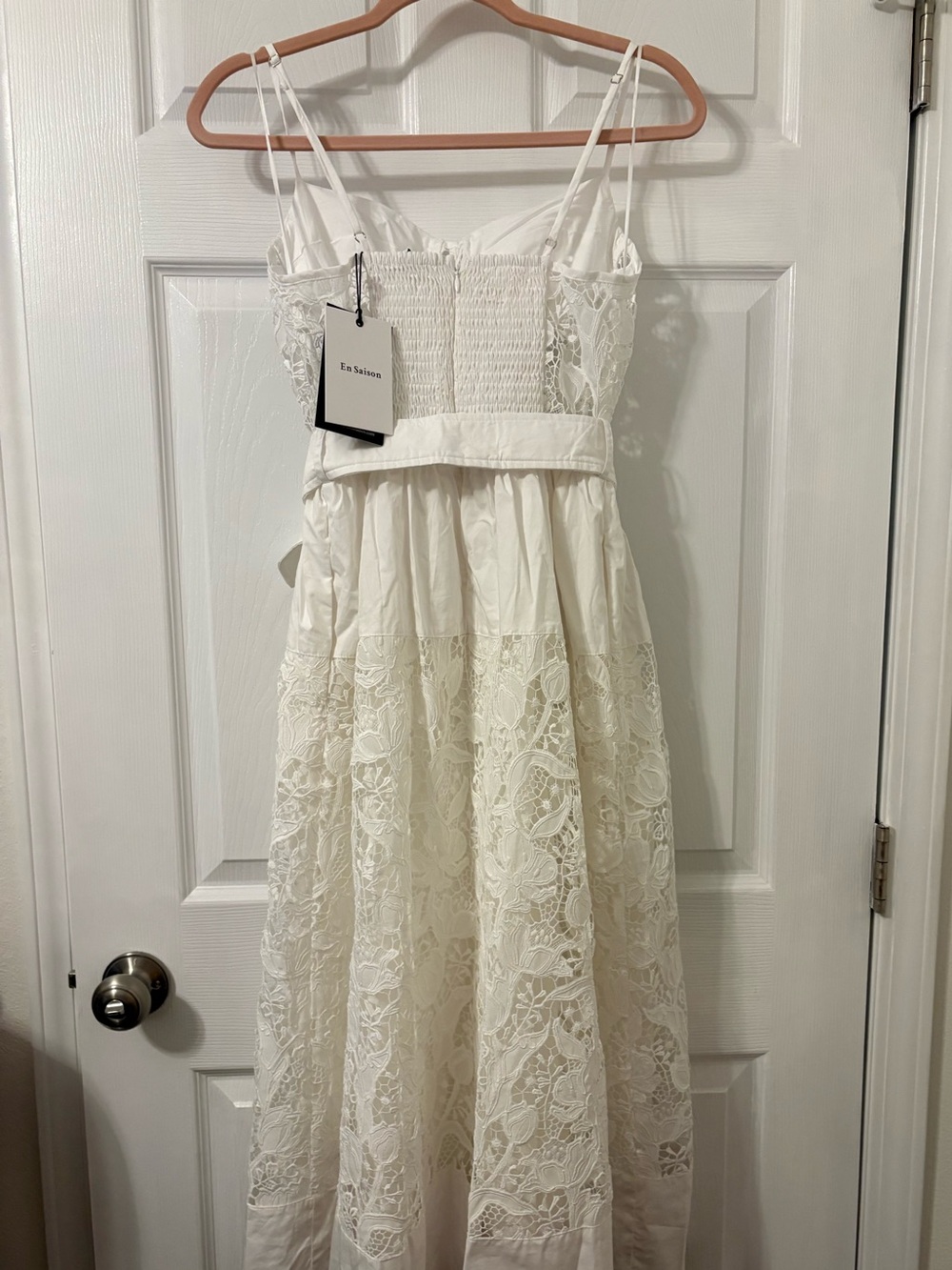NWT En Saison Anthropologie Marisol Lace Bustier Belted Midi Dress, S - Picture 5 of 12